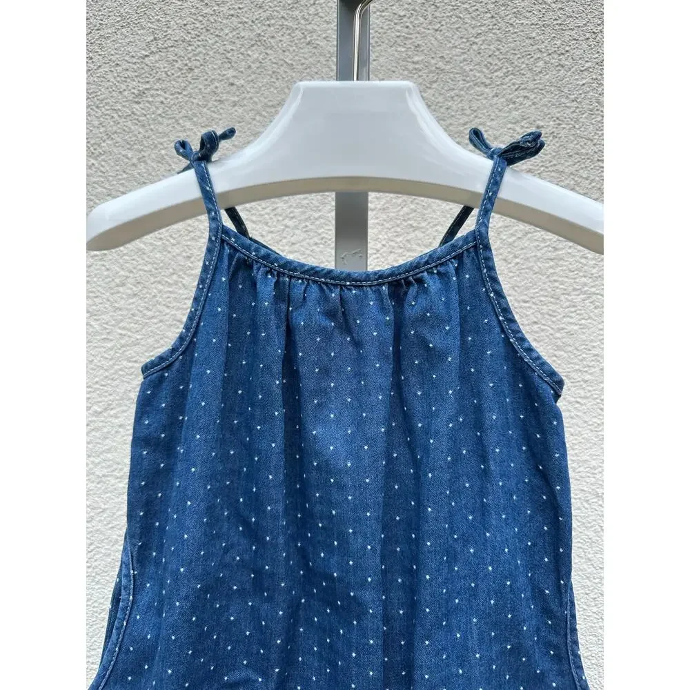 Baby Gap 1969 Denim Jumpsuit, Baby Size 18-24mo, Blue Polka Dot